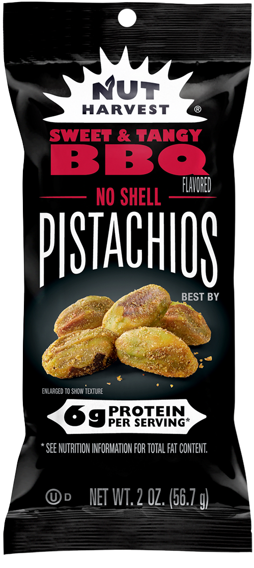 NUT HARVEST® Sweet & Tangy BBQ Flavored No Shell Pistachios | Nut